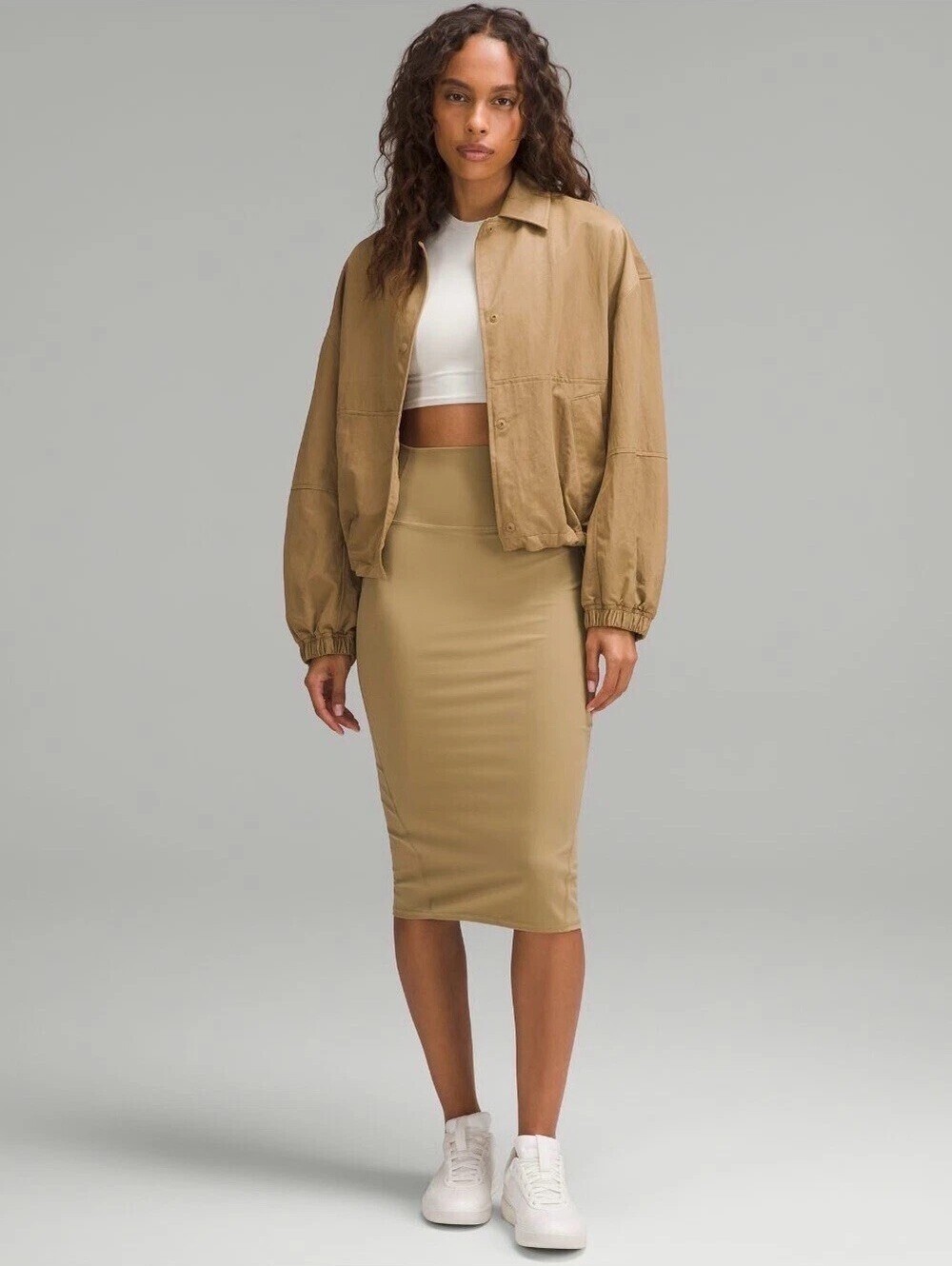 Lululemon Nulu Slim-Fit High-Rise Skirt Filbert Tan Size 6 NWT